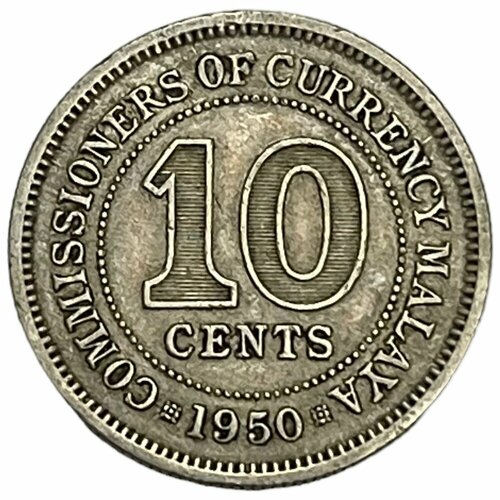 англия фартинг 1950 unc птица король георг vl Малайя 10 центов 1950 г.