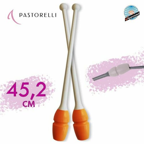 Булавы PASTORELLI 45,2см. 04888 Оранжево-белый "MASHA" FIG белый, оранжевый
