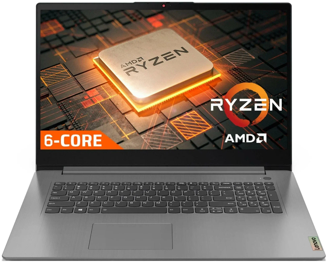 17.3` Ноутбук Lenovo IdeaPad 3 17ALC6 (1920x1080, AMD Ryzen 5 5500U, RAM 8ГБ, SSD 512ГБ, AMD Radeon Graphics, Win 10 Pro)