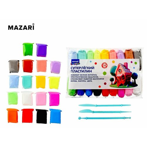 Воздушный легкий пластилин набор для творчества для лепки 18 цветов по 13г Mazari