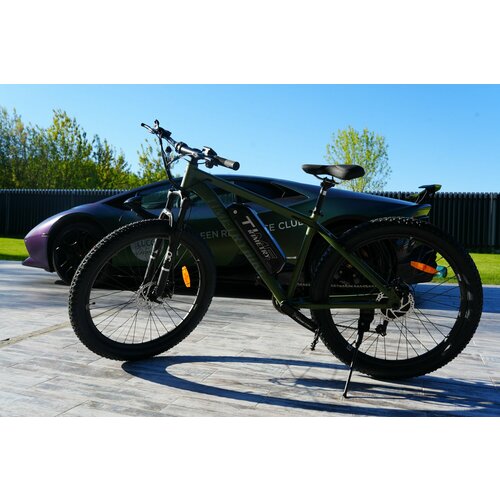 Электровелосипед полуфэтбайк Time Try 277S Алюминиевая рама 19 36V12AH Спортивный Взрослый зеленый матовый 59900₽