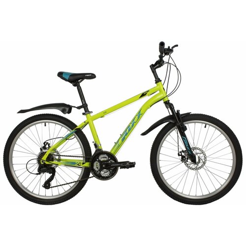 Велосипед FOXX 24 AZTEC зеленый, сталь, размер 14 foxx велосипед foxx aztec 29 рама 18 синий 29shv aztec 18bl2