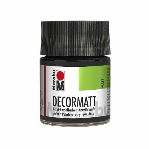Краска матовая акриловая MARABU DECORMATT 50 мл черный 690₽