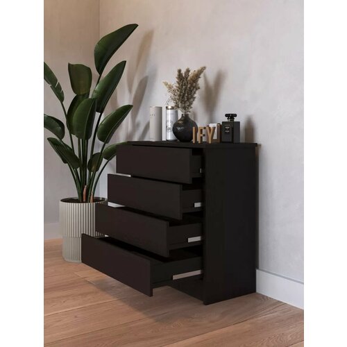 Комод широкий с 4 выдвижными ящиками Венге