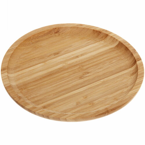 Сервировочная доска деревянная, круглая, диаметр 25 см, бамбук