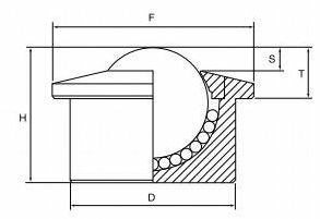 Шариковая опора SP45 BS/CS (SP45B) ZHLRU — фото 1