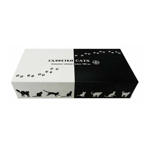 Салфетки бумажные Афалина Cats универсальные 2-хслойные 100шт 345₽