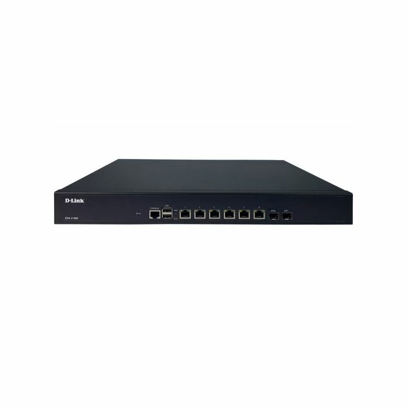 D-Link DSA-2108S/A1A Сервисный маршрутизатор с 6 настраиваемыми портами 10/100/1000Base-T и 2 портами 1000Base-X SFP