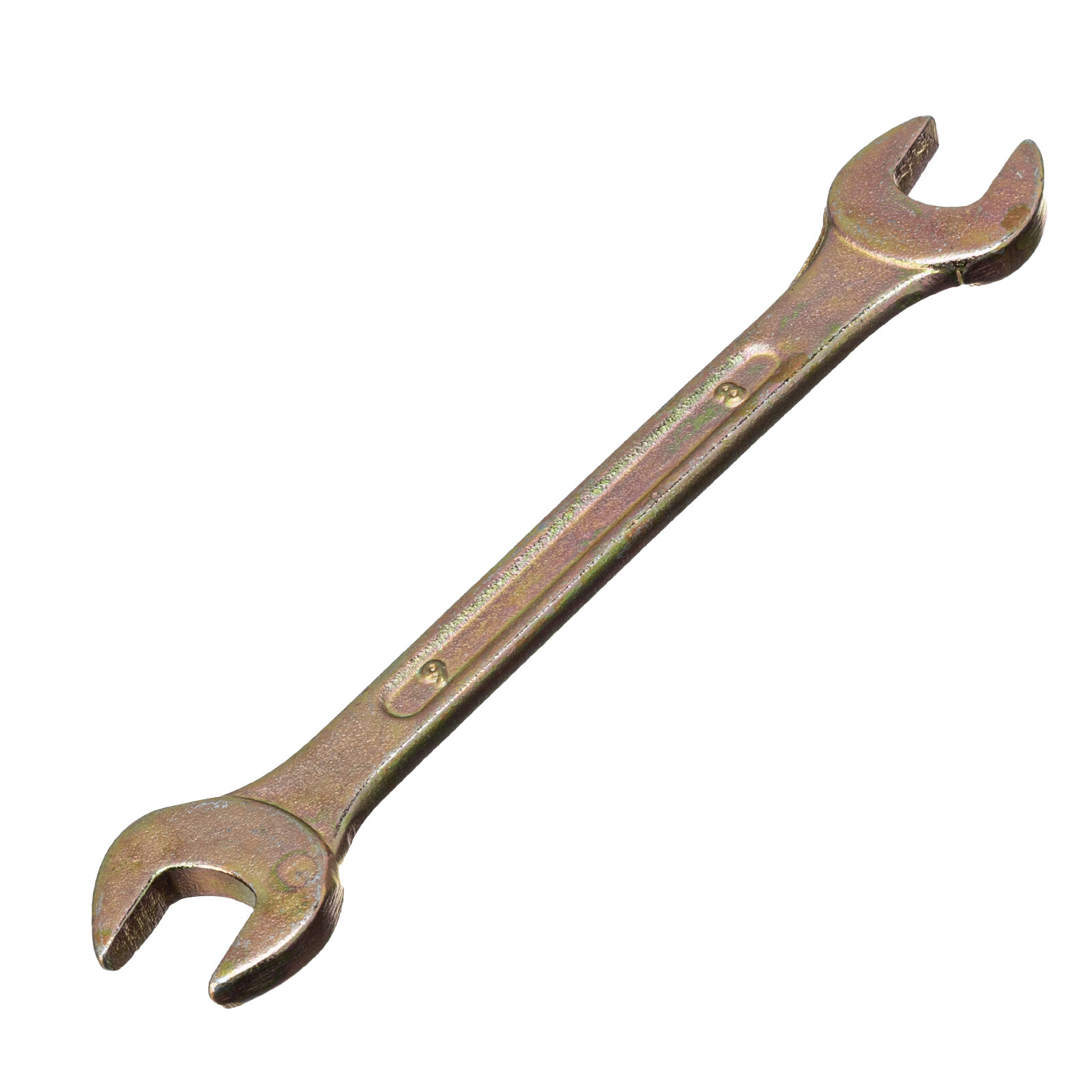 Ключ рожковый Сибртех 8 х 9 мм, желтый цинк 14302