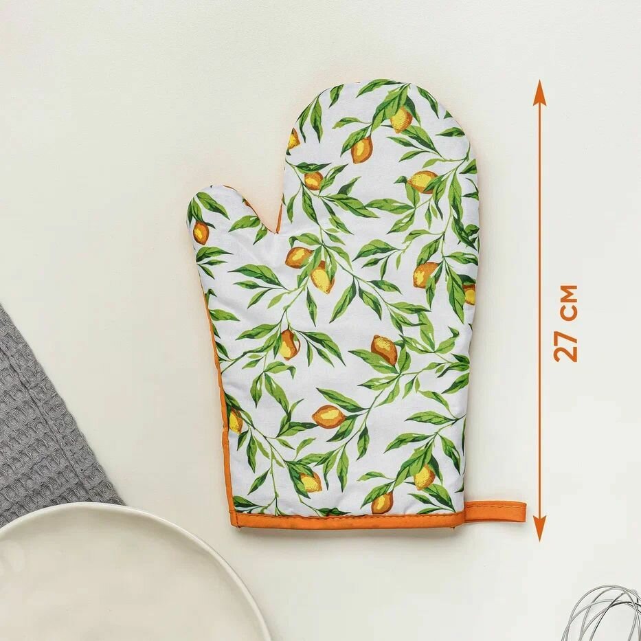 Прихватка для кухни, рукавица кухонная PROVANCE Лимонный курд, 27см, полиэстер — фото 1