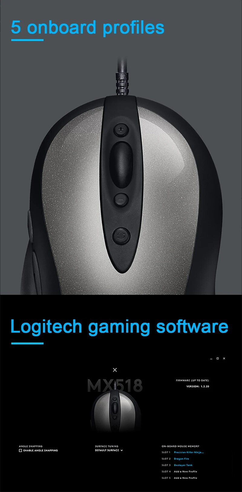 Мышь (910-005544) Logitech Gaming Mouse MX518 USB 16000dpi HERO - фото №12