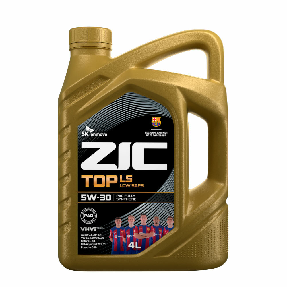 Масло моторное ZIC TOP LS 5W-30 (4л) (162612) ZIC-5W30-TOPLS-4L