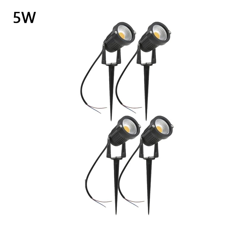LED газонные лампы Zhengde lighting 5Вт Warm white 3000K 5W Spike 4 PCS Черный
