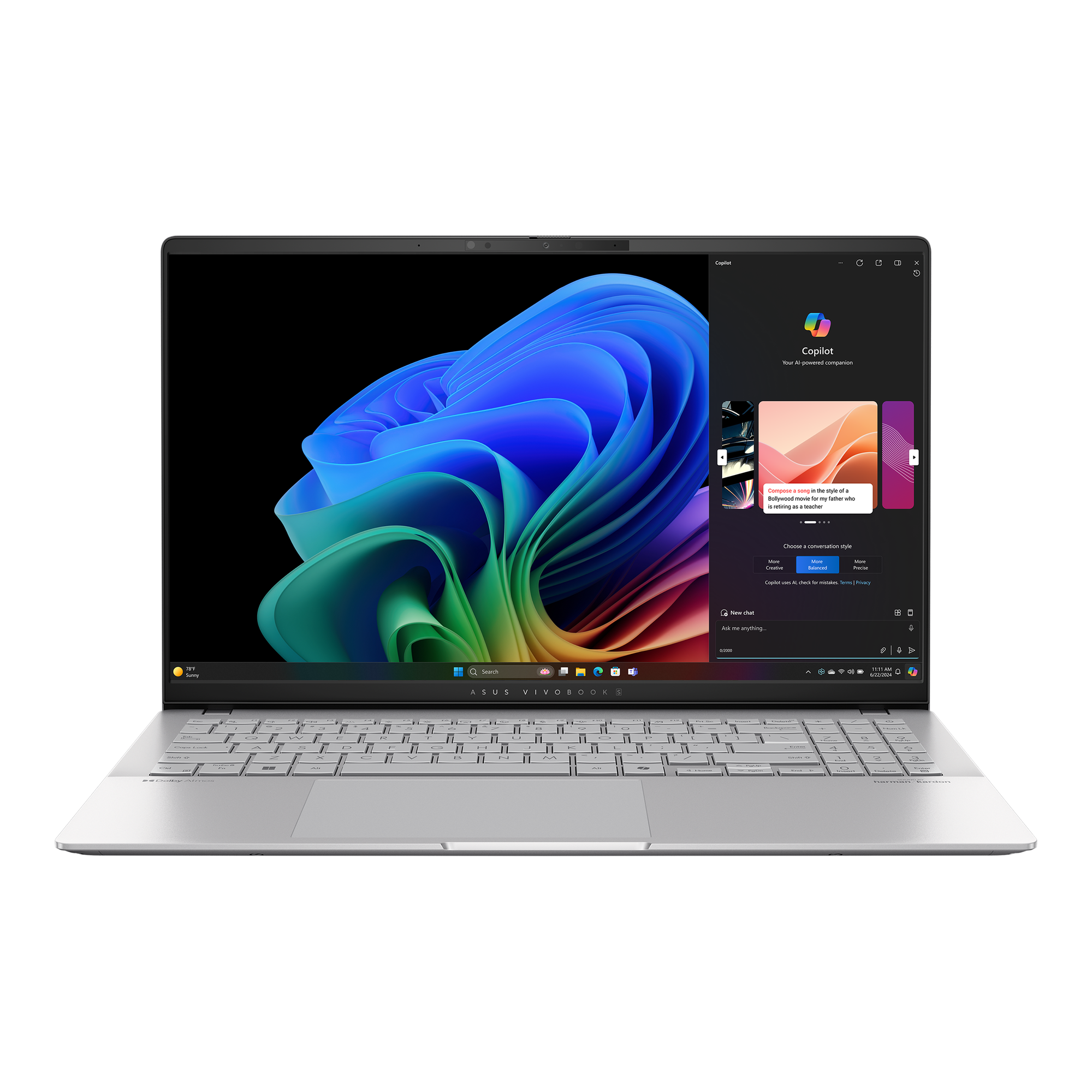Ноутбук Asus Vivobook S5507 Snapdragon X Elite, 32GB, 1Tb SSD, 15.6" 2.8K OLED