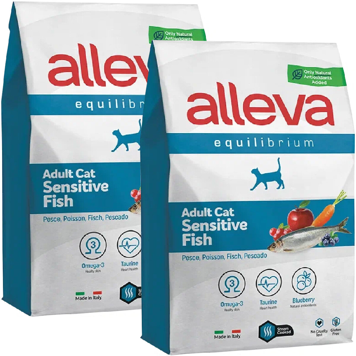 ALLEVA EQUILIBRIUM ADULT CAT SENSITIVE FISH для взрослых кошек с чувствительным пищеварением с рыбой (10 + 10 кг)