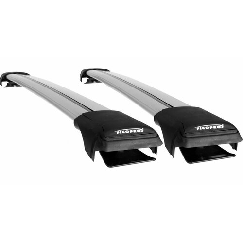 Багажник в сборе FicoPro (серебро) для рейлингов с просветом для Kia Rio X-Line хэчбек 2017 арт. R45-S