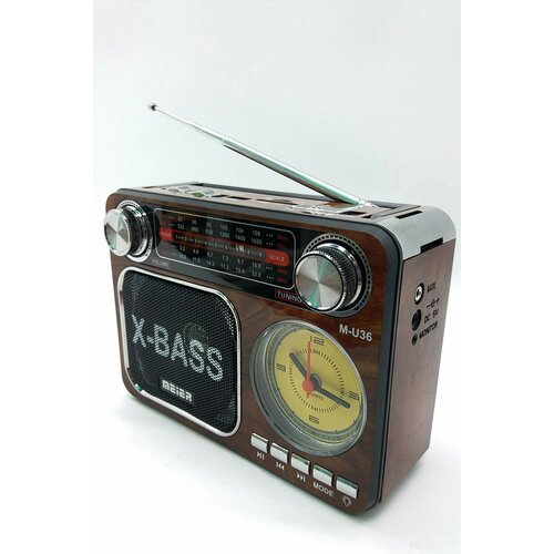 Meier M-36 - радиоприемник с часами фонарем и Bluetooth 2081₽