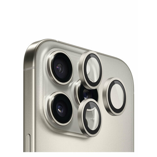 BlueO стекло для iPhone 16 Pro/16 Pro Max, Camera lens Armor Alumin 3 шт. Natural Grey (+installer) серый