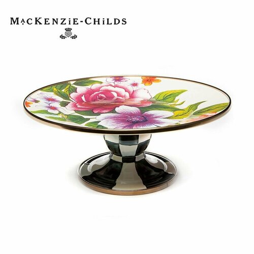 Блюдо Mackenzie-Childs для торта и фруктов 20 см Flower Market Mini - White 17900₽