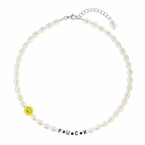 Колье шпинель акрил длина 41 см черный белый 3250₽