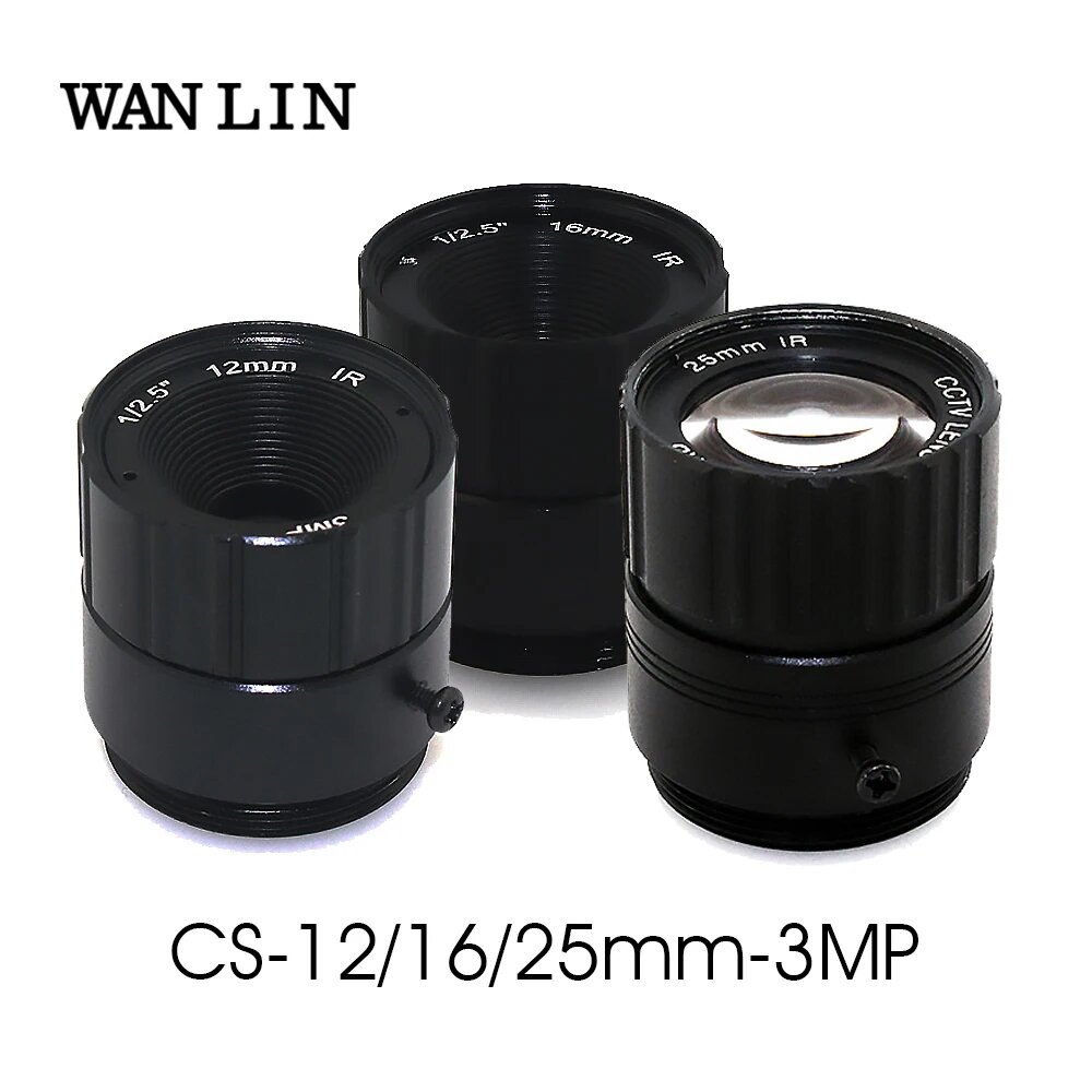 3,0 мегапикселей 3MP CS Mount 12/16/25 мм CCTV Lens F1.4 для HD IP-камер 1/2.5 "формат сенсора для SDI AHD, CS-16MM-3MP