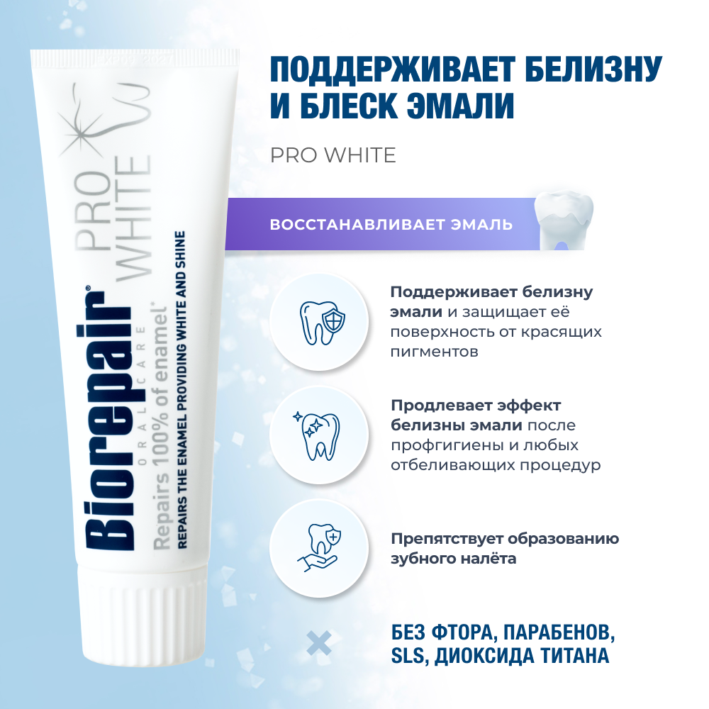 Картинки Зубные пасты Biorepair Intensive Night Repair, 75 мл, Pro White, 75 мл