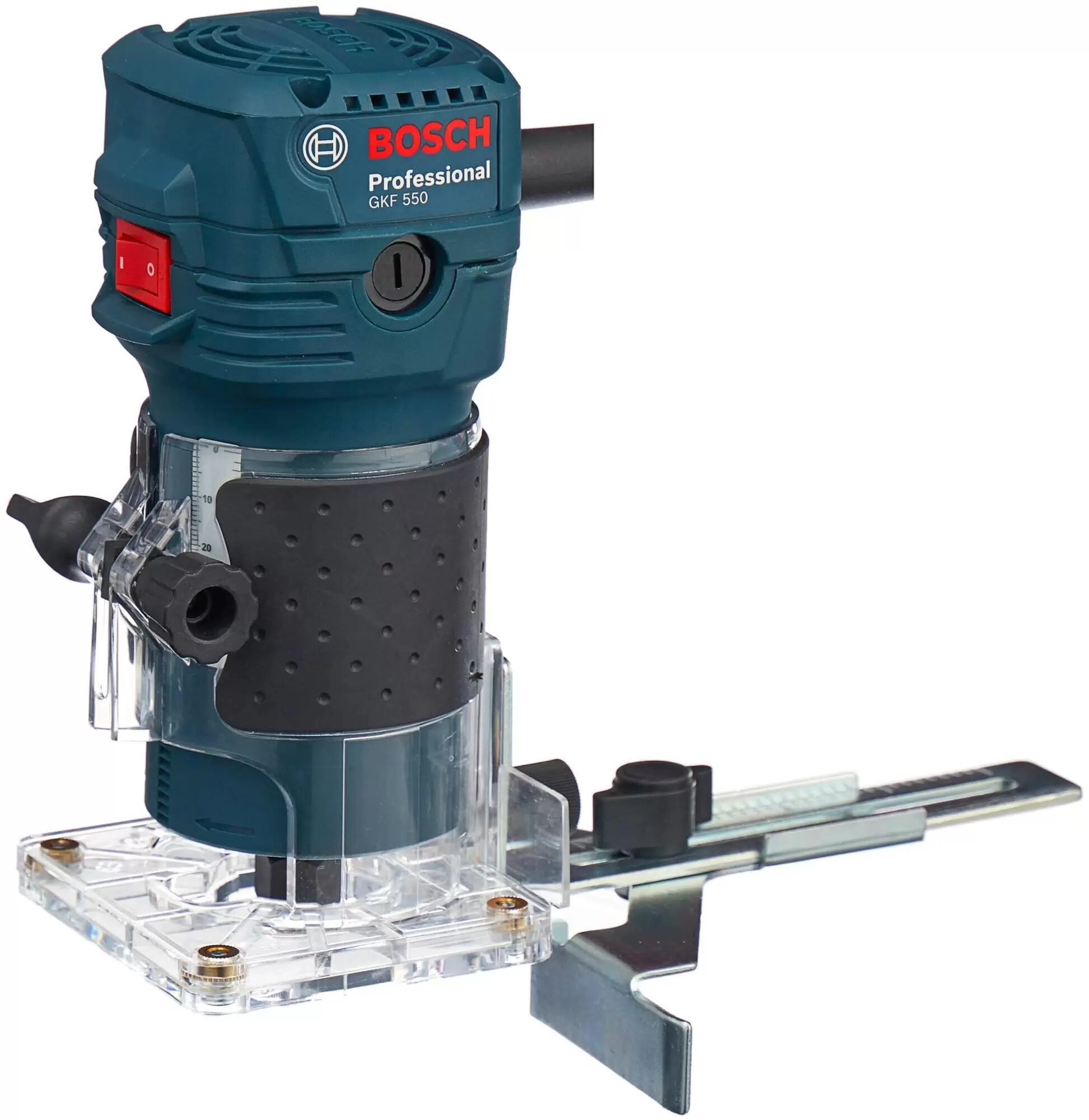 Фрезер BOSCH GKF 550 Professional, кромочный, плавный пуск, бирюзовый