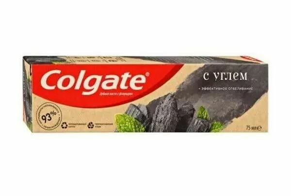 Зубная паста Colgate "Эффективное отбеливание", с Углем и натуральными ингредиентами
