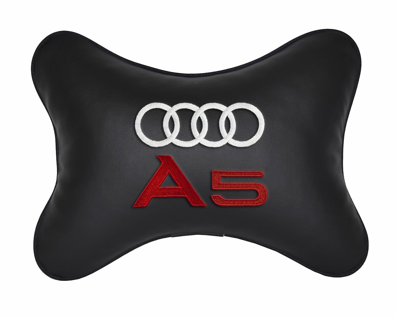 Подушка на подголовник автомобильная черная экокожа AUDI A5