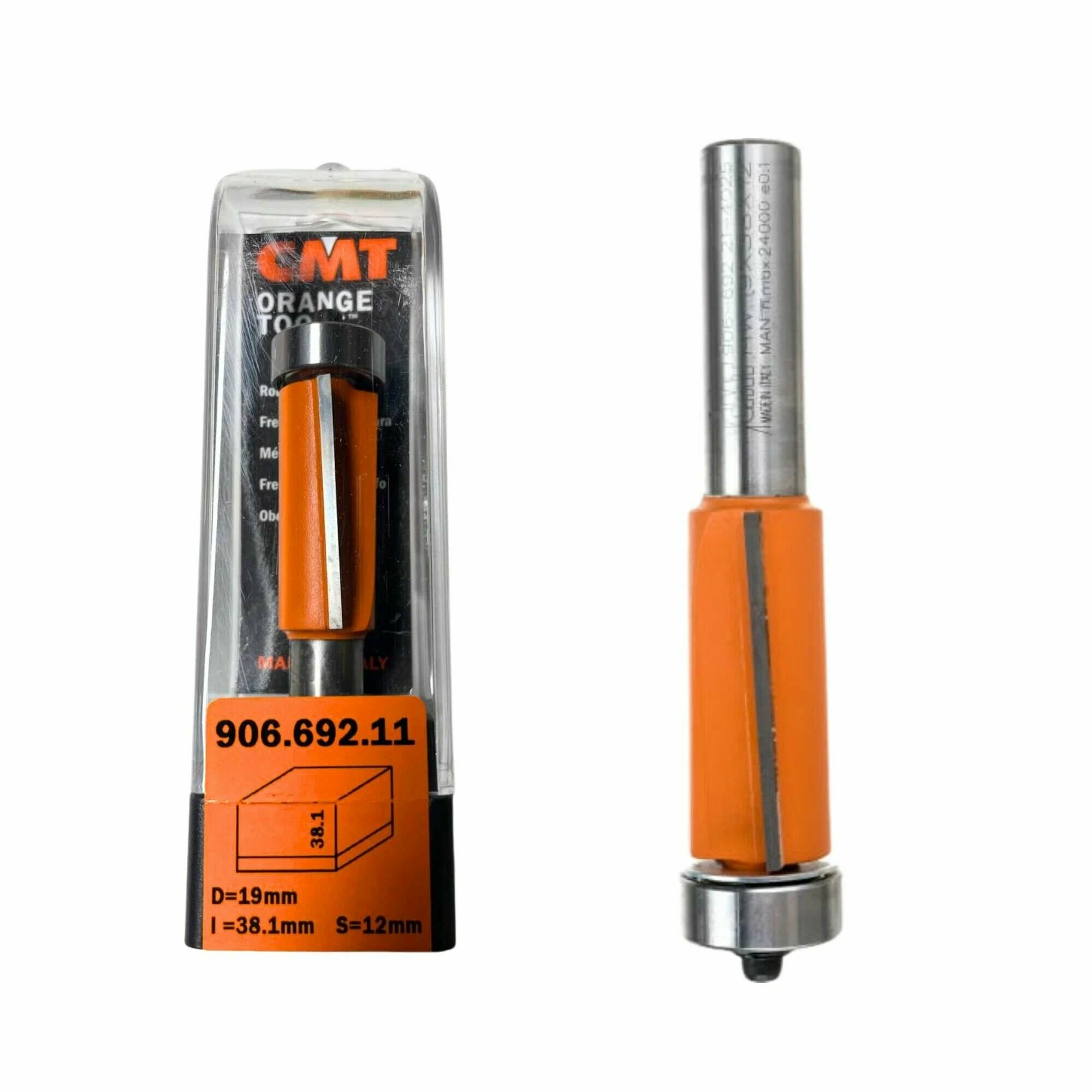 Фреза обгонная (нижн. подш.) S12 D 19 x 381 CMT 906.692.11