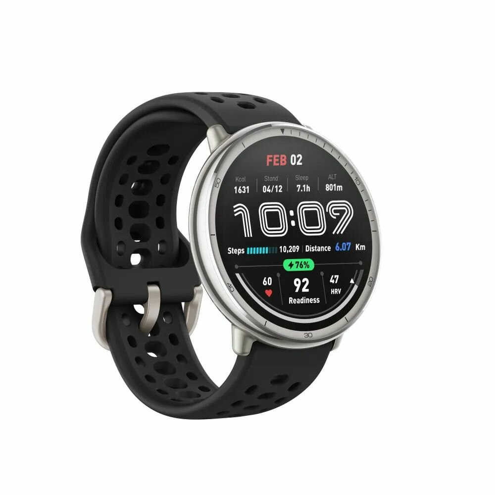 Смарт-часы Amazfit A2437, AMOLED-экран, мониторинг здоровья, черный — фото 1