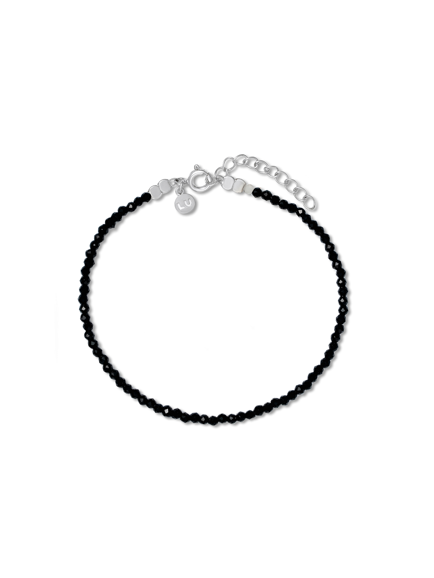 Браслет LU Jewel, шпинель, 1 шт., размер 16 см, размер one size, черная