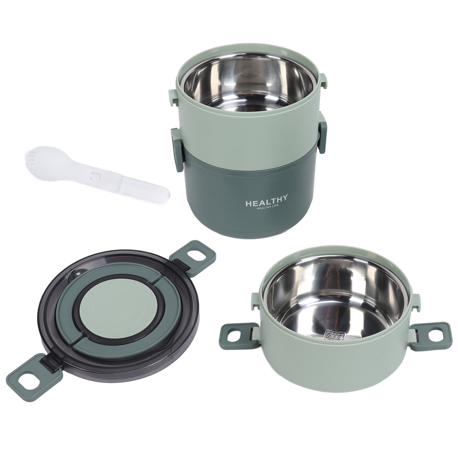 Тепловая коробка для ланча 2200 мл трехслойного съемного отсева