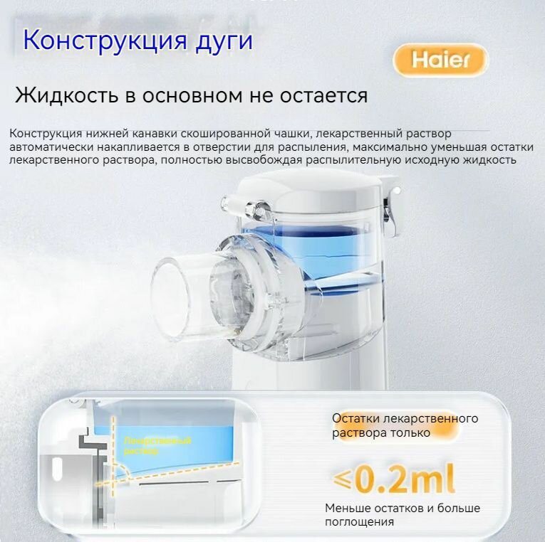 Маски И Насадки Для Ингаляторов Ручной распылитель Haier MC02, подходит для детей и взрослых для облегчения кашля и уменьшения мокроты, бронхита.