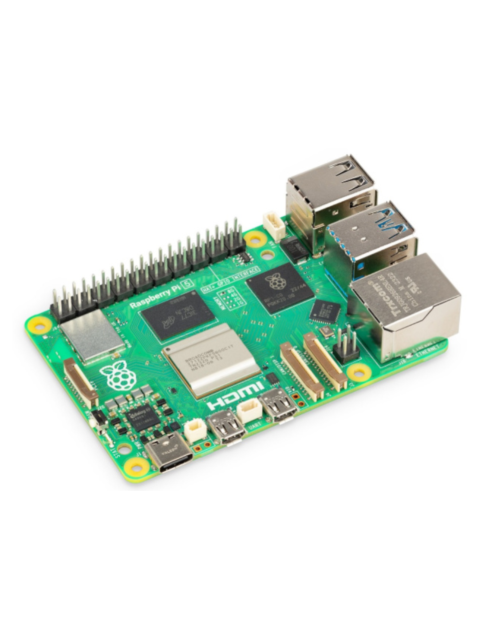 Микрокомпьютер Raspberry Pi 5 8GB Broadcom BCM2712 ARM Cortex-A76 @ 2.4GHz, 2 x USB 3.0, 2 x USB 2.0, Wi-Fi, Bluetooth