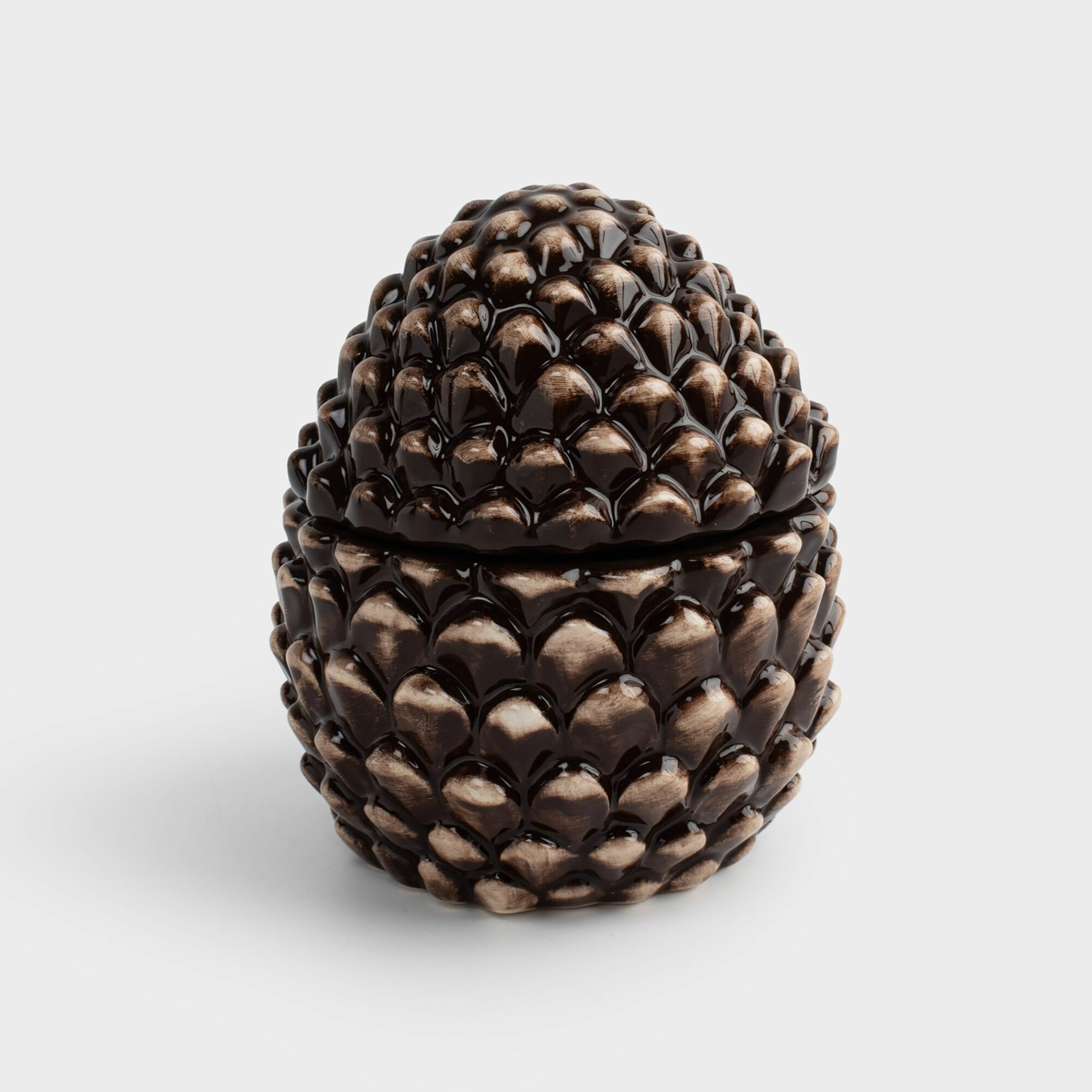 Емкость для хранения 12х15 см 490 мл керамика коричневая Шишка Winter delice