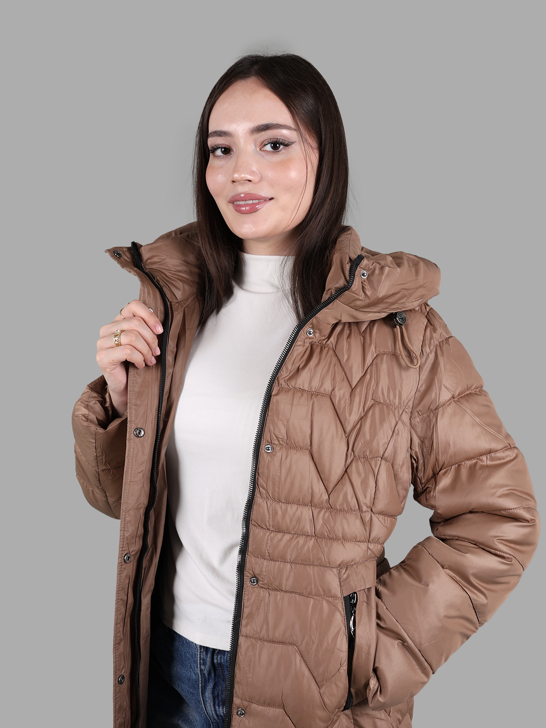 Куртка , размер 48, коричневый — фото 1