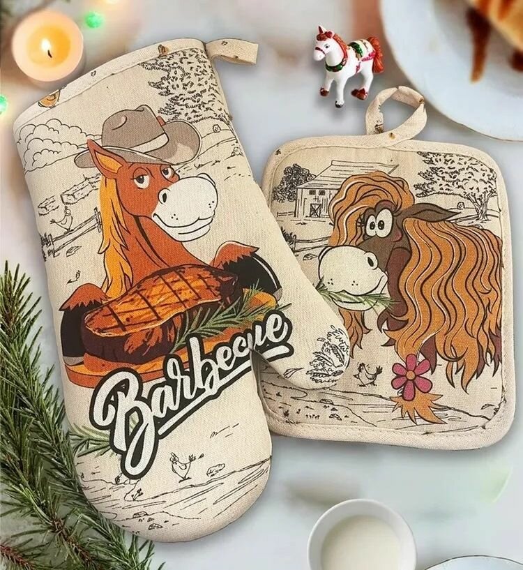 PG-419 Набор прихватка и рукавичка к Новому году "Сладкая парочка" 29х1719х16