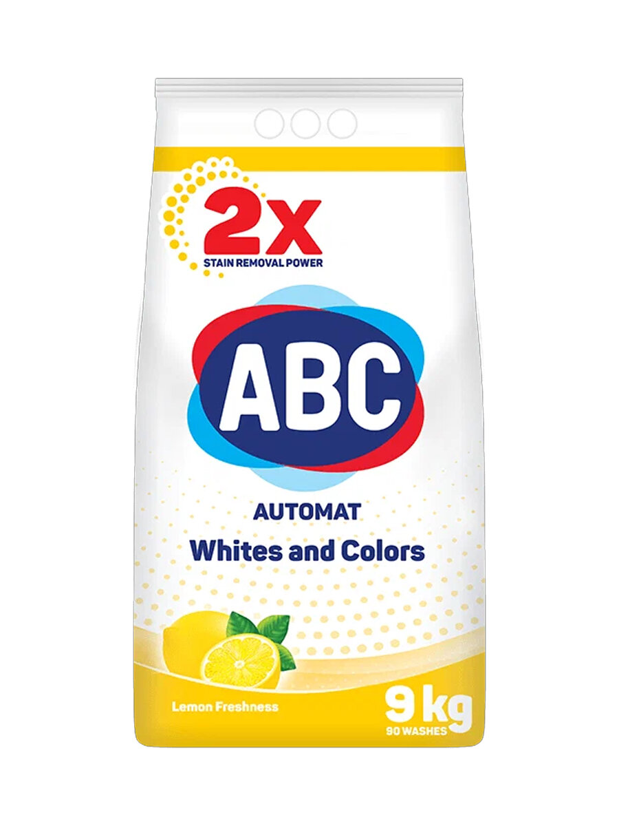 Стиральный порошок "ABC", 9 кг, бесхлорный, для всех типов тканей