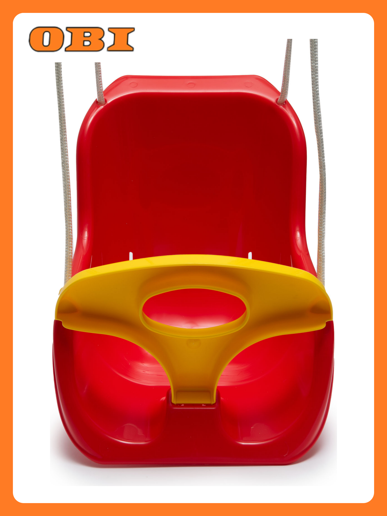 Детские качели ZEBRATOYS с бампером подвесные пластик красные