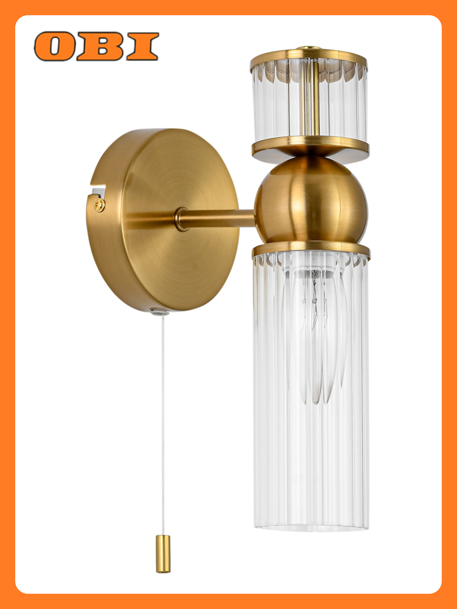 Бра Moderni E14 1х40W 220V Denver металл/стекло латунь/прозрачный