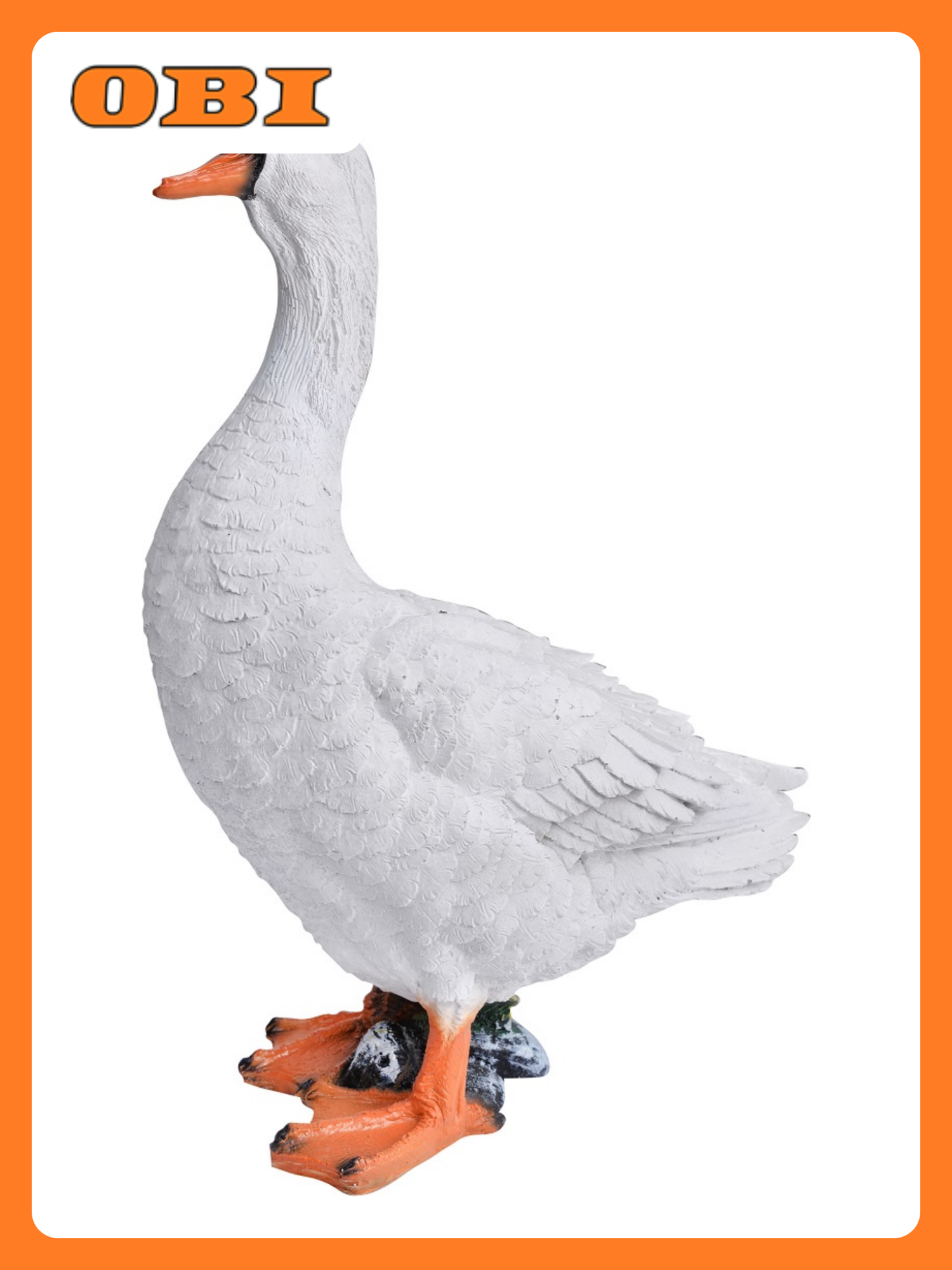 Статуэтка Decobraz "Гусь", искусственный камень, 44х31х16 см, белая