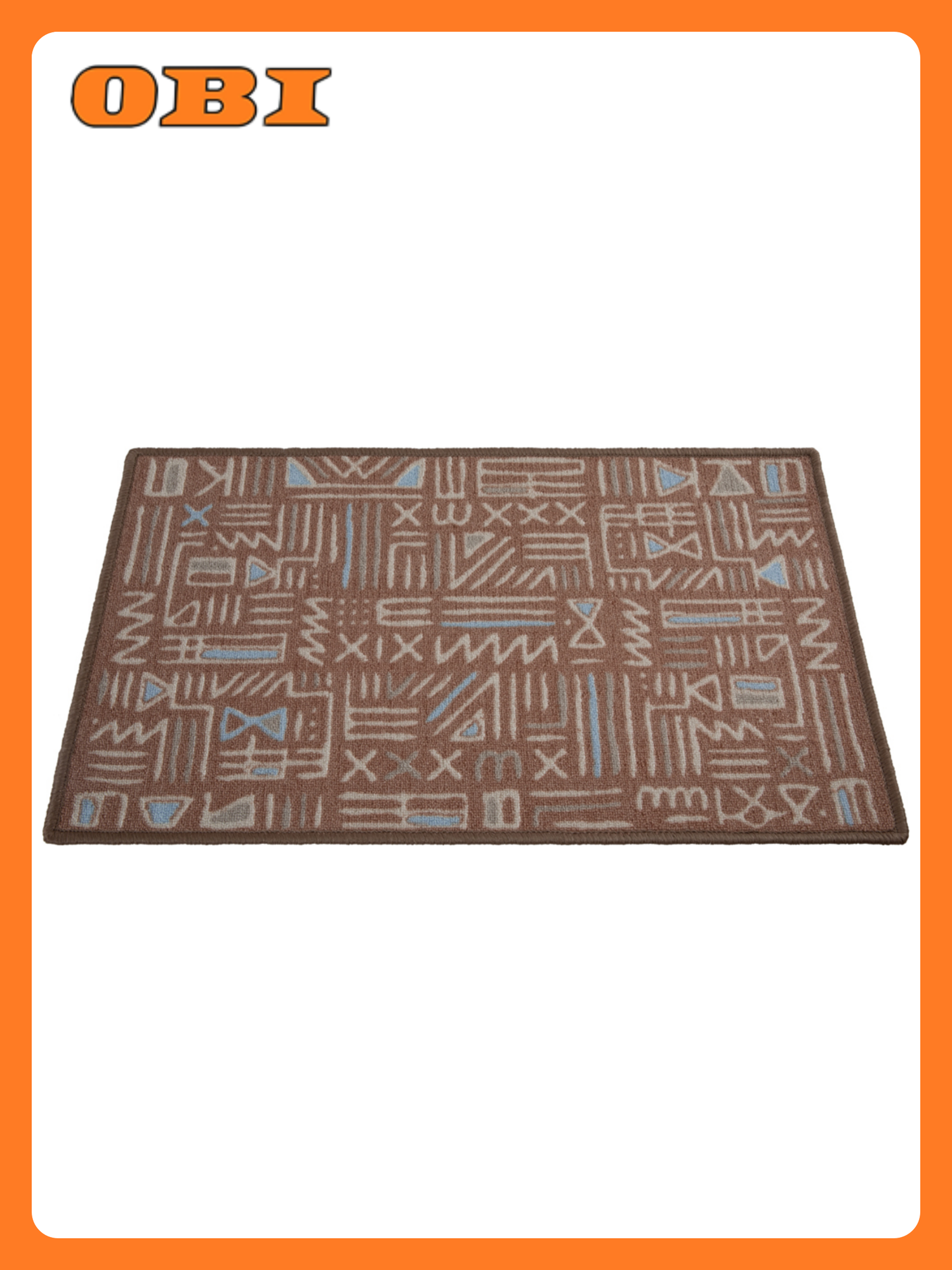 Коврик Нева Тафт Аффи полиамид прямоугольный 40x60 см коричневый