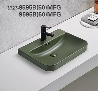 Раковина OTTO-813-60 , накладная, Темно оливковый, керамическая, 60x46 см