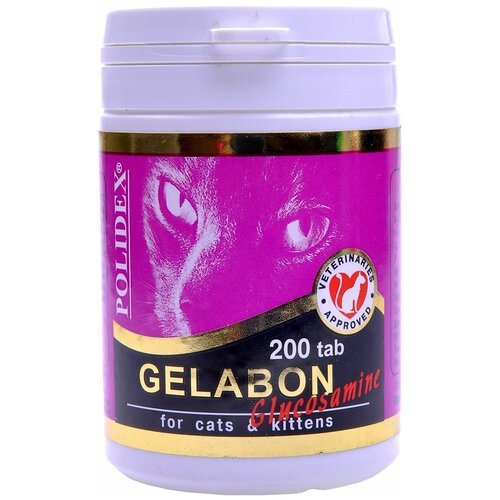 Витамины Polidex Gelabon plus Glucozamine , 200 таб. витамины polidex super wool для кошек 200 таб