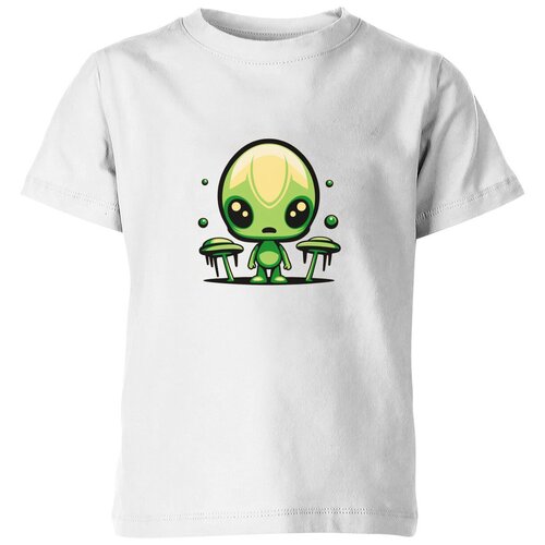 Футболка Us Basic, размер 4, белый детская футболка зеленый человечек пришелец из космоса 116 синий