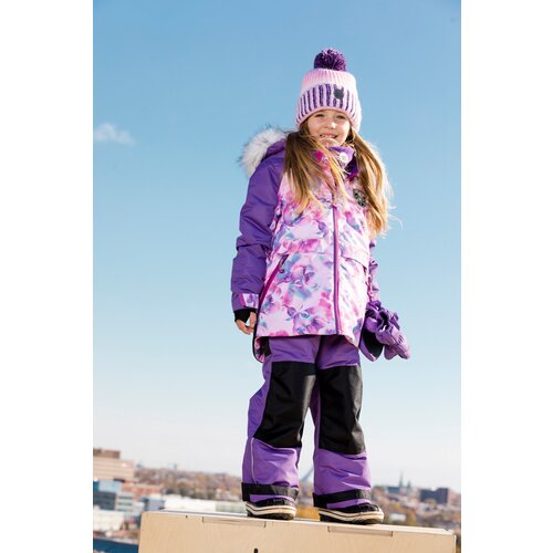 Комплект с брюками Deux Par Deux, зимний, защита от попадания снега, водонепроницаемый, усиленные колени, светоотражающие элементы, регулировка размера, съемный капюшон, карманы, утепленный, размер 5Y, бирюзовый