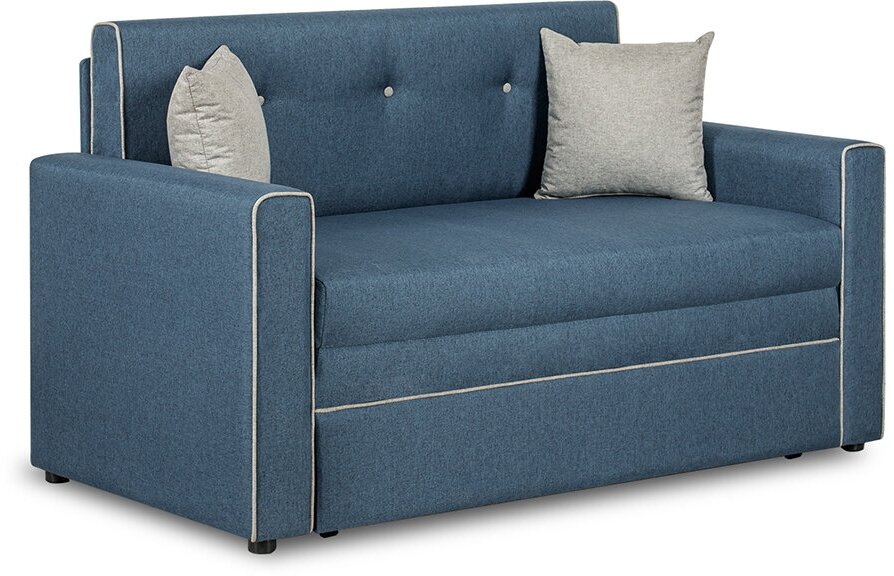 фото Диван Нижегородмебель и К Найс выкатной светло-синий / светло-серый 146x80x84 см