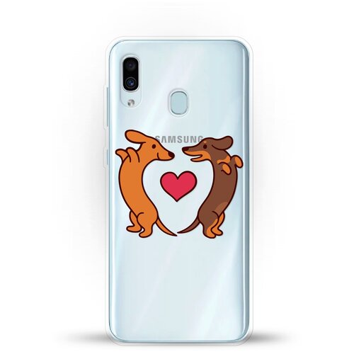 фото Силиконовый чехол love таксы на samsung galaxy a20 andy & paul
