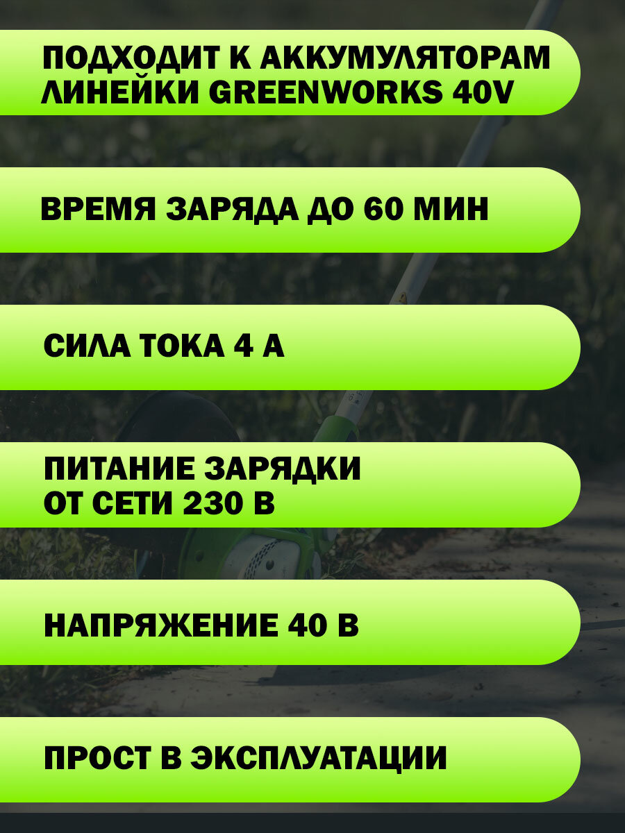 Зарядное устройство GreenWorks G40UC8, 40V, 2-6А.ч. 2938807 - фото №4